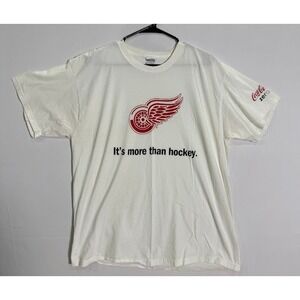 VTG Detroit Red Wings T Shirt Mens XL Hockey Jerzees Heavyweight